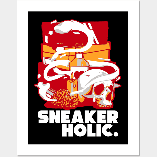 Sneaker Head Cardinal Red Wall Art by funandgames